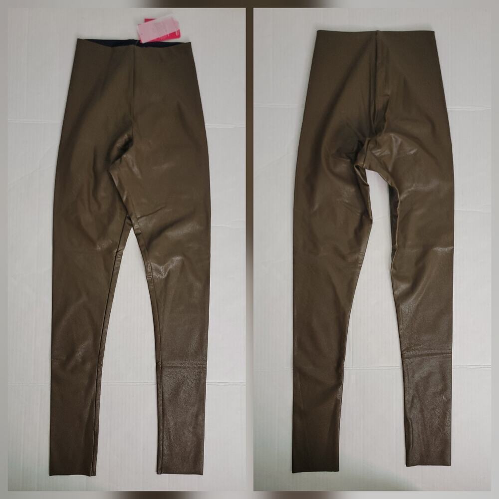 Commando Faux Leather Leggings SZ M Brown Chocolate High Rise Pull On NEW